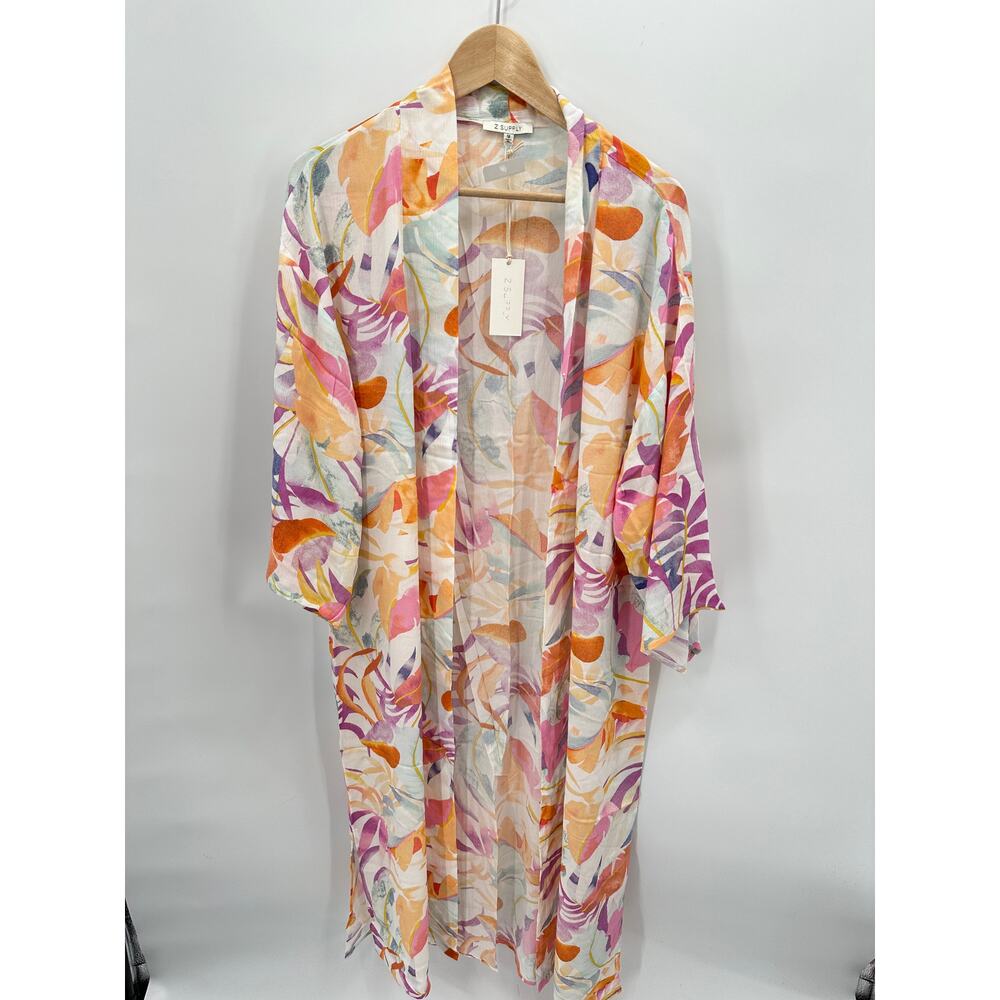 Z SUPPLY NWT Evereve Palm Multicolor Kimono Wrap // M - Picture 5 of 12